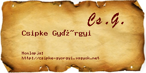 Csipke Györgyi névjegykártya