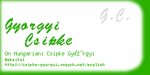 gyorgyi csipke business card